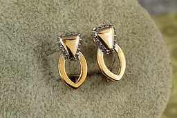 Сережки Xuping Jewelry крихта з родієм 1,6 см золотисті - мініатюра 2
