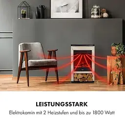 Електричний камін Klarstein Carinthia 1800Вт, до 36 м² (10035316) - мініатюра 3