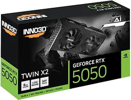 Відеокарта Inno3D RTX 5050 8GB TWIN X2 (N50502-08D6-174071N) (GDDR6, 128 bit, PCI-E v5.0 x16) - мініатюра 2