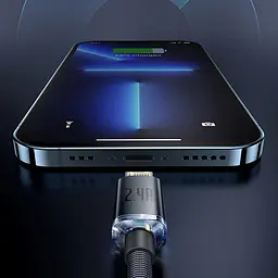 Кабель Baseus Crystal Shine Series USB to Lightning 2m Black (CAJY000101) [92815] - мініатюра 8
