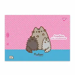 Альбом для малюв. на скобі 12/100 А4 з перфор. Pusheen №130588/Yes/ - мініатюра 3