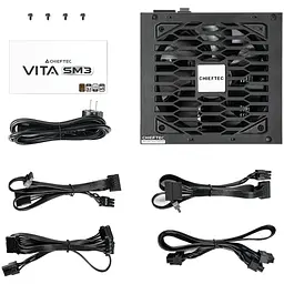 БЖ 650W Chieftec VITA SM3 BPX-650-C ATX 3.1 120mm, 80+ Bronze, Semi modular, Retail - мініатюра 9