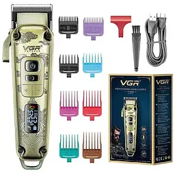 Акумуляторна машинка для стрижки VGR V-005 з насадками 8 шт - мініатюра 2