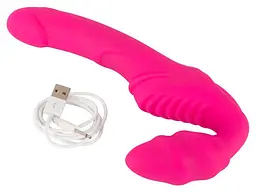 Страпон з вібрацією Vibrating Strapless Strap-On, 21,8 см рожевий - мініатюра 6