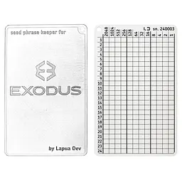 Мнемонічний планшет Lapua Seed phrase keeper for Exodus (LSPKM)