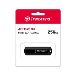 USB флеш накопичувач Transcend 256GB JetFlash 700 Black USB 3.1 (TS256GJF700) - мініатюра 4