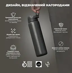 Пляшка для води металева вакуумна ION8 920 мл Vacuum Insulated Grey (I8TS1000GRY) - мініатюра 5