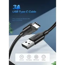 Дата кабель USB 2.0 AM to USB-C 1.0m US287 Black Ugreen (60116) - мініатюра 2