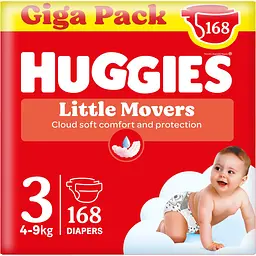 Подгузники Huggies Little Movers Giga 3 (4-9 кг) 168 шт.