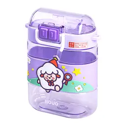 Дитяча пляшка для води Magic Lamb 560 мл з ремінцем, фіолетовий Yiwu HP-14-36V - мініатюра 2