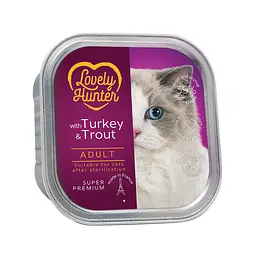 Вологий корм для кішок з індичкою та фореллю Lovely Hunter Sterilised with Turkey and Trouts 85 г