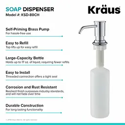Дозатор для миючого засобу Kraus KSD-80CH, Хром - мініатюра 3
