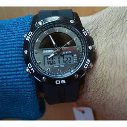 Чоловічий годинник Skmei Solar 1064 на сонячній батареї black - мініатюра 4