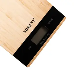 Кухонні настільні електронні ваги Sokany SK-19025 для зважування продуктів LCD-дисплей до 5 кг Дерево - мініатюра 3