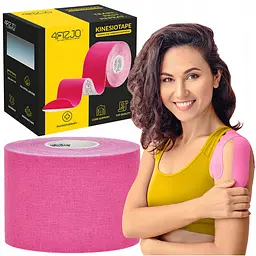 Стрічка кінезіологічна (кінезіо тейп) 4FIZJO 5 см x 5 м 4FJ0540 Pink (P-5907739316004) - мініатюра 1