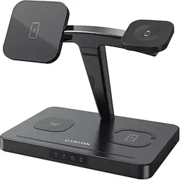 Зарядний пристрій Canyon wireless charger WS-404 15W 4in1 Black (CNS-WCS404)
