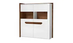 Вітрина 2д Forte Meble Urano UMBV625RB права дуб шляхетний/білий глянець