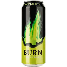 Уцінка. Енергетичний безалкогольний напій Burn Apple Kiwi 500 мл  
