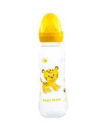 Пляшечка для годування з латексною соскою 0+ Baby team 250 мл Жовтий