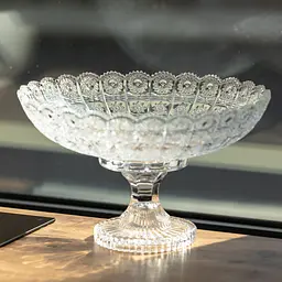 Фруктовниця на ніжці скляна Queen Lace 32 см під кришталь Yiwu HP-34-47 - мініатюра 2