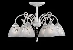 Люстра стельова Splendid Ray L80094/6, 6xE27, білий, золото, метал, скло, кришталь, сучасний стиль