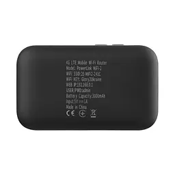 2E Мобільний маршрутизатор 2E PowerLink (MiFi-2 2025) N150, LTE, Wi-Fi4, 1xType-C, 1xCRC9, 3000мА год чорно - мініатюра 5