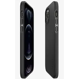 Оригінальний тонкий чохол Spigen для iPhone 12 Pro (6.1") Thin Fit Black ACS01696 - мініатюра 4