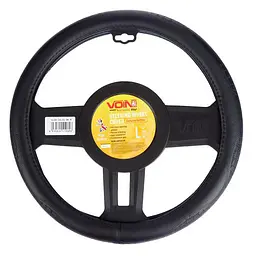 Чохол на кермо VLOD-24LC10 BK/RD L чорний/БО/шкіра