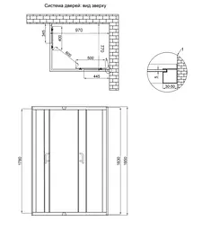 Душова кабіна Lidz Latwa Wawel SC100x80.SAT.LOW.FR, прямокутна, скло Frost 5 мм без піддону - мініатюра 7