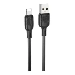 Кабель синхронізації Borofone BX113 Silicone 2.4A USB-A to Lightning 3 м Black (35553_3346715) - мініатюра 2