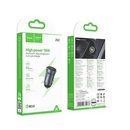 Авто зарядне - адаптер автомобільний Hoco Z62 Energy single-port QC3.0 car charger Чорний - мініатюра 2
