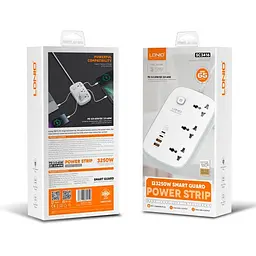 Подовжувач мережевий LDNIO SC3416 2USB/2Type-C, 3Sockets. QC/PD, 65W/5A, 2m EU Plug - мініатюра 2