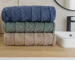 Набір турецьких махрових рушників Cestepe MicroCotton Premium 3 штуки 50x90 Ucgen 1 щільність 600 г/м2 - мініатюра 3