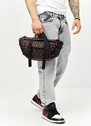 Велика чоловіча сумка бананка Sambag DynamicDart чорна тканева 38 × 21 × 7 см (80411148m) - мініатюра 2