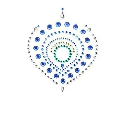 Прикраси для грудей та бікіні Bijoux Indiscrets Flamboyant зі стразами (блакитний) - мініатюра 3
