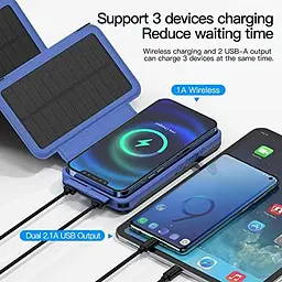 Портативна батарея Anyzoo Power Bank 20000 mAh AN-YD02 Сонячний зарядний пристрій - мініатюра 3