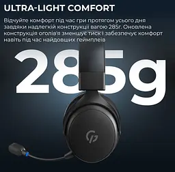 Ігрові бездротові навушники GamePro HSW-191-BL Asgard Skadi Wireless 7.1 Black - мініатюра 10