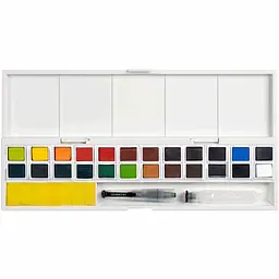 Набір Inktense Paint Pan 24 кольори + пензель з резервуаром Derwent - мініатюра 3