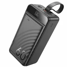 Зовнішній акумулятор Power Bank HOCO Element J123C, 60000 мА·год, швидка зарядка PD 22.5W, 3 USB та 2 Type-C, чорний