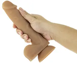 Гнучкий фалоімітатор Addiction - ANDREW 8″ Silicone Dong - Caramel, віброкуля в подарунок - мініатюра 3