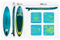 Надувна SUP дошка Neo-Sport Aquasurf 320 см (170213) - мініатюра 9