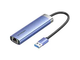 Мультипортовий адаптер Vention 5-in-1 USB-A to USB3.0x3/RJ-45/USB-C Power (TGFSB)