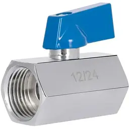 Кран кульовий міні Thermo Alliance Standart 1/2" ВВ прямий, хром, півметелик SD187W15