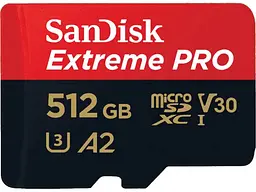 Карта пам'яті SanDisk Extreme Pro microSDXC UHS-I U3 + SD Adapter 512 GB (SDSQXCD-512G-GN6MA) - мініатюра 2