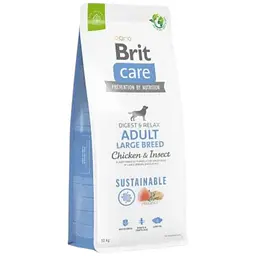 Сухий корм Brit Care Dog Sustainable Adult Large Breed для собак великих порід, з куркою та комахами, 12 кг