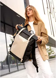 Жіночий рюкзак Sambag RollTop Hacking чорно-сірий 41 x 30 x 16 см (24460130) - мініатюра 3