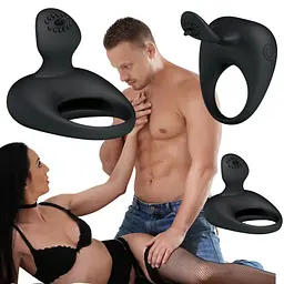 Ерекційне кільце Pretty Love Stimulating Tonguo 5 см чорний - мініатюра 10