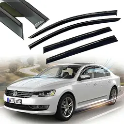 Дефлектори вікон вітровики Benke для Volkswagen Passat B7 NMS США 2014- Антихром (Тенмний Молдинг Нержавіюча сталь 3D)