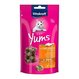 Ласощі для котів Vitakraft Yums, подушечки з куркою та котячою м'ятою, 40 г