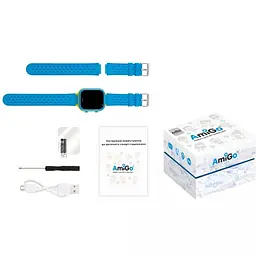 Дитячий розумний годинник Amigo GO009 Camera+LED WIFI Blue-Yellow - мініатюра 6